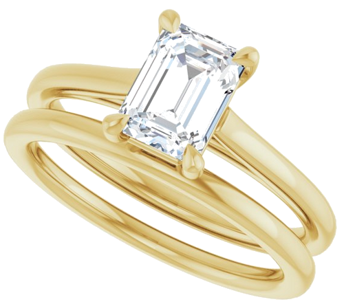 Sužadėtuvių Žiedas „Claw-Pong“ 14k yellow gold Emerald 7mm x 5mm (10)