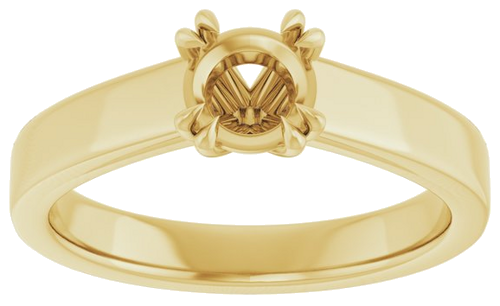Sužadėtuvių Žiedas „Double Claw-Prong Solitaire“ 18k yellow gold Round 5.5mm (3)