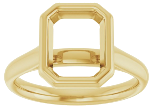 10K Yellow  9x7 mm Emerald Solitaire Engagement Ring Mounting (3)