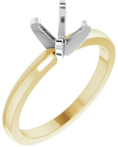 Sužadėtuvių Žiedas „Solitaire“ 585 Baltojo Ir Geltonojo Aukso Round 6mm (1)