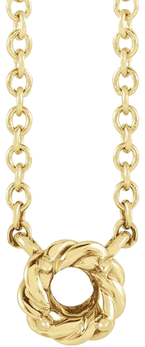 14K Yellow 4 mm Round Claw-Prong Rope 18  Necklace Mounting (1)