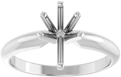 14K White 9x5.5 mm Pear Heavy 6-Prong Engagement Ring Mounting (3)