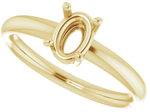 14K Yellow 7x5 mm Oval Engagement Ring Mounting (5)