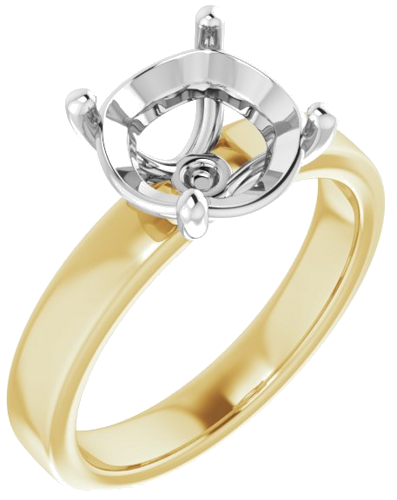 Sužadėtuvių Žiedas „Solitaire“ 14k yellow/white gold Round 9.4mm (1)