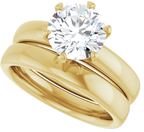 14K Yellow 8 mm Round Engagement Ring Mounting (10)