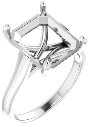 Sužadėtuvių Žiedas „Solitaire“ 585 Baltojo Aukso Emerald 12mm x 10mm (1)