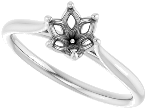 Platinum 5.8 mm Round Engagement Ring Mounting (5)