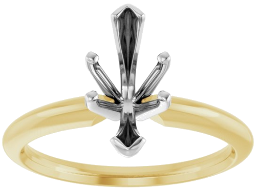 Sužadėtuvių Žiedas „V-End Solitaire“ 585 Baltojo Ir Geltonojo Aukso Marquise 11mm x 5.3mm (3)