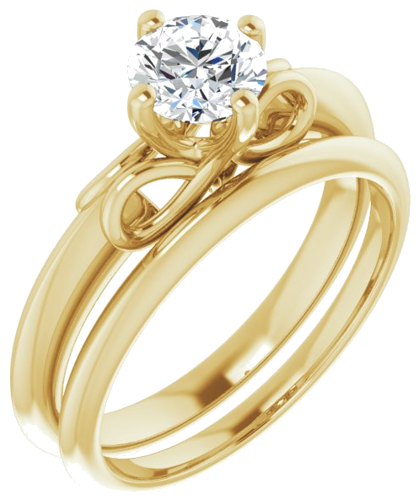 Sužadėtuvių Žiedas „Solitaire“ 14k yellow gold Round 5.8mm (6)