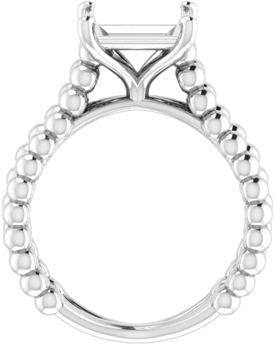Sužadėtuvių Žiedas „Solitaire Beaded Negative Space“ 925 Sidabro Square 8mm (2)