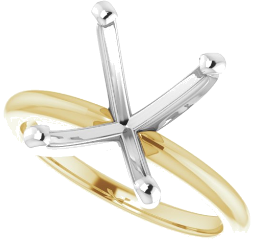 14K Yellow   White  14x10 mm Oval Solitaire Engagement Ring Mounting (5)