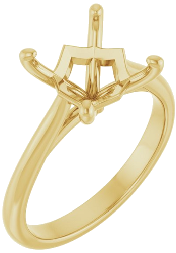 Sužadėtuvių Žiedas „Solitaire“ 14k yellow gold Square 7.5mm (1)