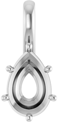 Pakabukas „Solitaire Charm“ 14k white gold Pear 12mm x 8mm (1)