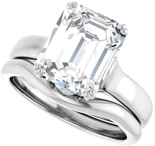 Sužadėtuvių Žiedas „Solitaire“ 14k white gold Emerald 10mm x 8mm (10)