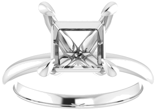 14K White  7.5x7.5 mm Square Solitaire Engagement Ring Mounting (3)