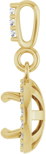 Pakabukas „Halo-Style“ 14k yellow gold Round 5.5mm (3)