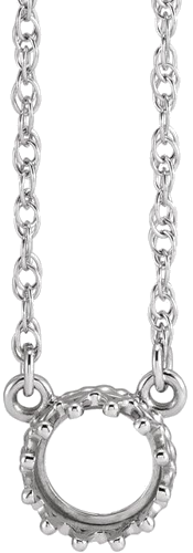 Sterling Silver 10 mm Round Cabochon Crown 18  Necklace Mounting (1)