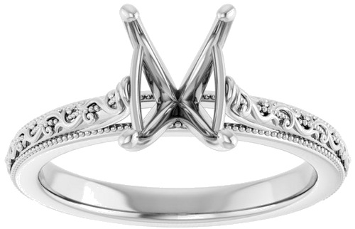 Sužadėtuvių Žiedas „Solitaire“ 585 Baltojo Aukso Emerald 8mm x 6mm (3)