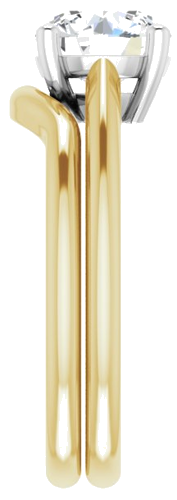 Sužadėtuvių Žiedas „Solitaire“ 14k yellow/white gold Round 7.4mm (9)