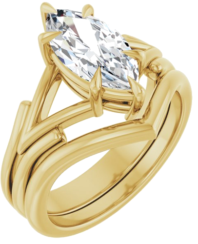 Sužadėtuvių Žiedas „Claw-Prong Solitaire“ 14k yellow gold Marquise 12mm x 6mm (6)