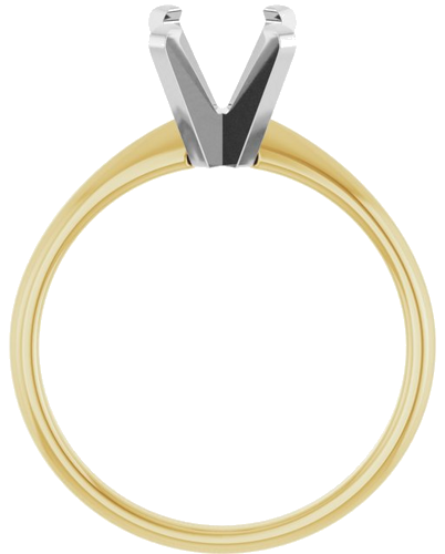 14K Yellow White 9 x 7 mm Oval Solitaire Engagement Ring Mounting (2)
