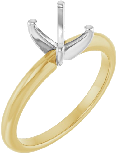 10K Yellow   White  8x6 mm Oval Solitaire Engagement Ring Mounting (1)