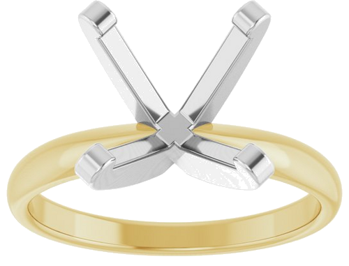 Sužadėtuvių Žiedas „Solitaire“ 14k yellow/white gold Square 8mm (3)