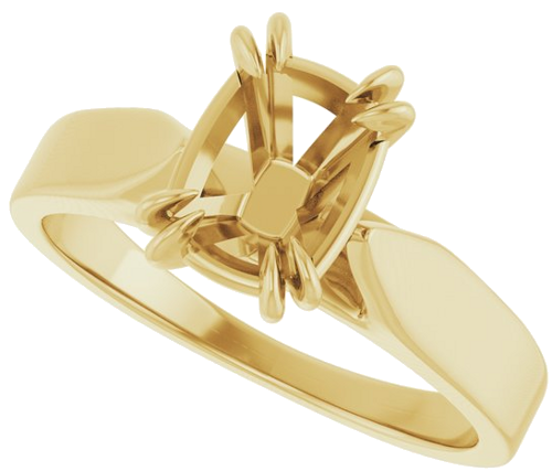 Sužadėtuvių Žiedas „Double Claw-Prong Solitaire“ 14k yellow gold Elongated Cushion 8mm x 6mm (5)