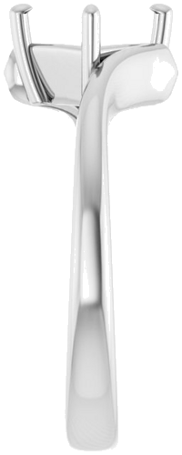Sužadėtuvių Žiedas „Solitaire Bypass“ 14k white gold Square 5.5mm (4)