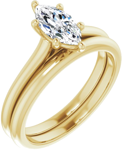 Sužadėtuvių Žiedas „Solitaire“ 585 Geltonojo Aukso Marquise 9mm x 4.5mm (6)