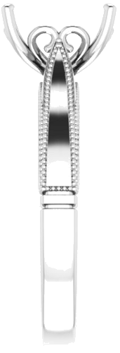 Sužadėtuvių Žiedas „Solitaire“ 14k white gold Emerald 9mm x 7mm (4)