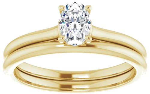 14K Yellow  6x4 mm Oval Solitaire Engagement Ring Mounting (8)