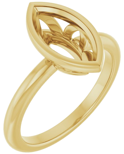 Sužadėtuvių Žiedas „Bezel-Set“ 14k yellow gold Marquise 12mm x 6mm (1)