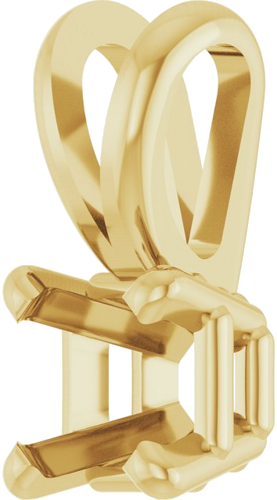Pakabukas „Solitaire“ 14k yellow gold Asscher 4mm (2)