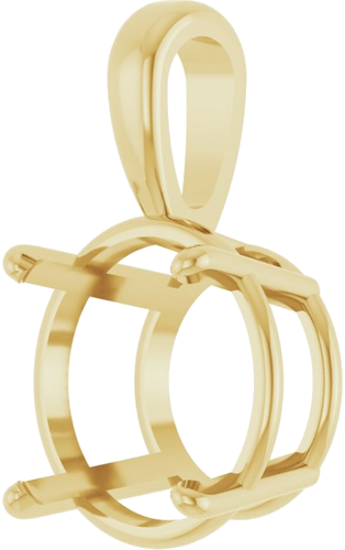 14K Yellow 12 mm Round 4-Prong Pendant Mounting (2)
