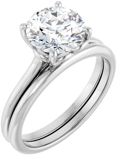 14K White  8 mm Round Solitaire Engagement Ring Mounting (6)