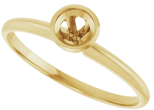 Sužadėtuvių Žiedas „Solitaire“ 585 Geltonojo Aukso Round 4.1mm (5)