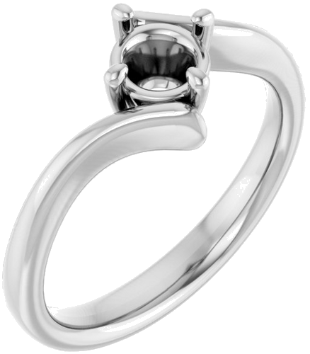 Sužadėtuvių Žiedas „Solitaire“ 585 Baltojo Aukso Round 5.2mm (1)