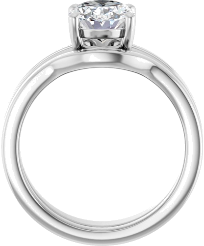 Platinum 9x7 mm Oval Solitaire Engagement Ring Mounting (7)