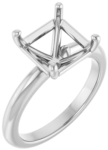 Sužadėtuvių Žiedas 14k white gold Asscher 9mm (1)