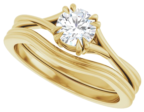Sužadėtuvių Žiedas „Double Claw-Prong Solitaire Criss-Cross“ 18k yellow gold Round 5.2mm (10)