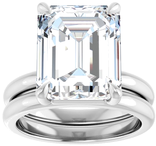 Sužadėtuvių Žiedas „Claw-Prong“ 18k white gold Emerald 12mm x 10mm (8)