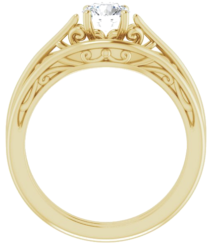 Sužadėtuvių Žiedas „Solitaire“ 14k yellow gold Round 5.2mm (17)