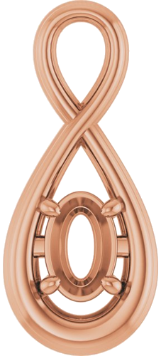 Pakabukas „Infinity-Inspired Solitaire“ 14k rose gold Oval 6mm x 4mm (1)