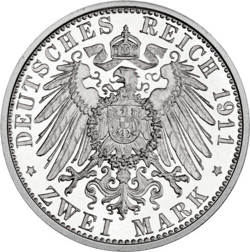 2 марки 90-летие принца Луитпольда 1911 Германская империя серебряная монета (2)
