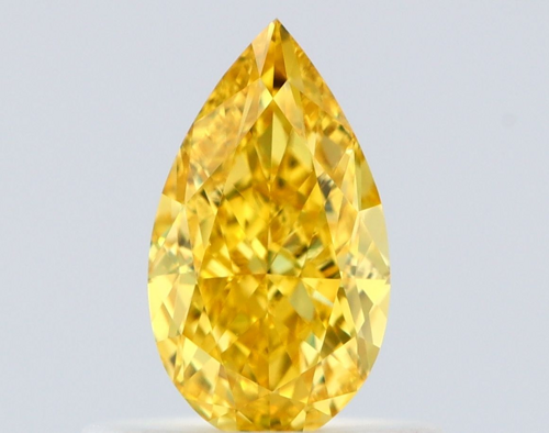0.55 carat Fancy Vivid Yellow-VS1 Natūralus Pear Deimantas (1)