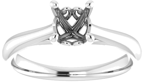 14K White  6 mm Round Solitaire Engagement Ring Mounting (3)