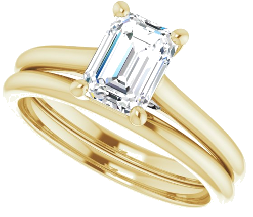 Sužadėtuvių Žiedas „Infinity-Inspired“ 585 Baltojo Ir Geltonojo Aukso Emerald 7mm x 5mm (10)