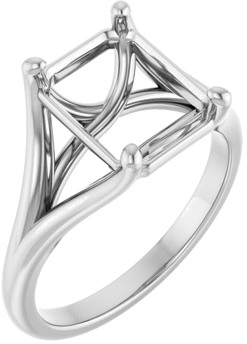 Sužadėtuvių Žiedas „Solitaire“ 10k white gold Emerald 10mm x 8mm (1)
