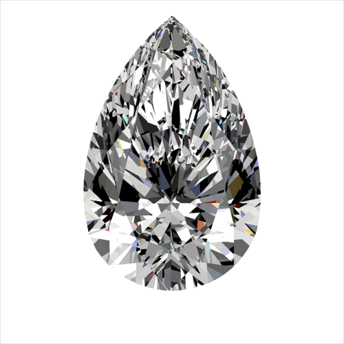 0.61 carat H-VVS1 Natūralus Pear Deimantas (1)